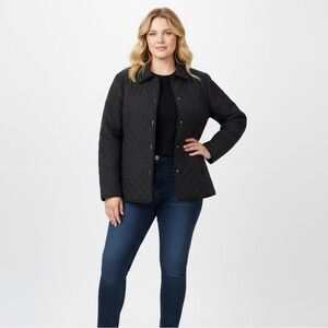 Jones New York Quilted Black Utility Jacket